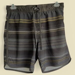 PrAna MENS Striped 7.5" Board Shorts Size M